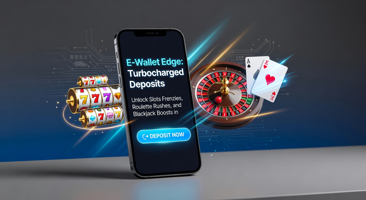 Dynamische weergave van een mobiel scherm met e-wallet storting die blackjack tafel en roulette wiel activeert