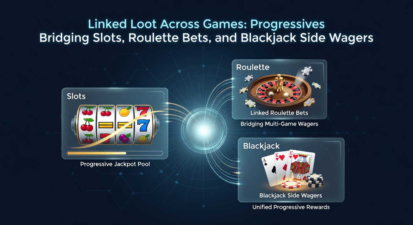 Visualisatie van een jackpot-meter die oploopt door inzetten uit roulette, slots en blackjack