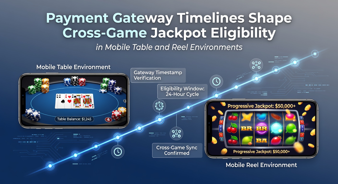 Illustratie van betalingsgateway timelines die jackpot eligibility beïnvloeden in mobiele casino apps