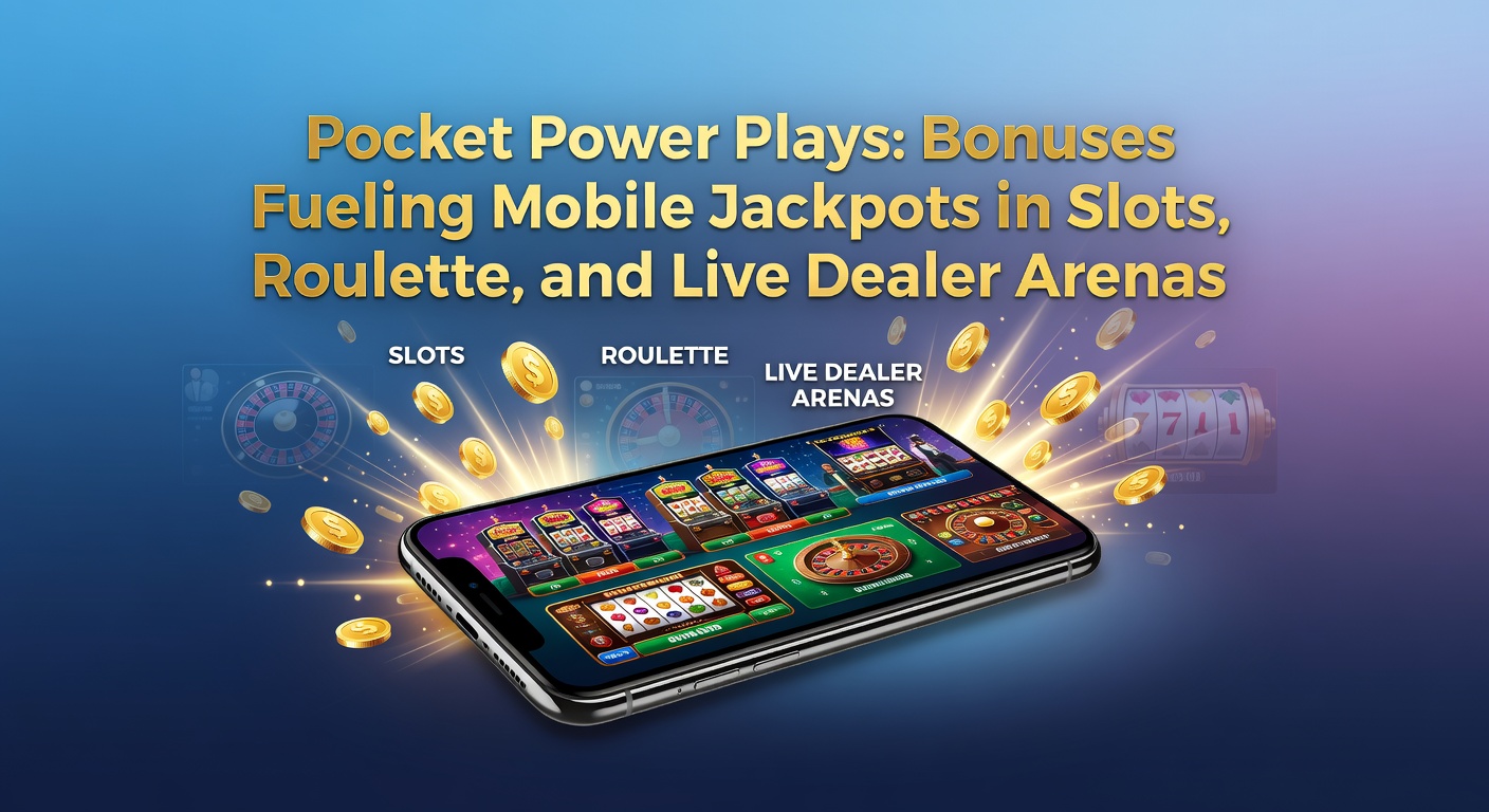 Smartphone met draaiende mobiele slotmachine en exploderende jackpot, omringd door bonusiconen zoals free spins en multipliers