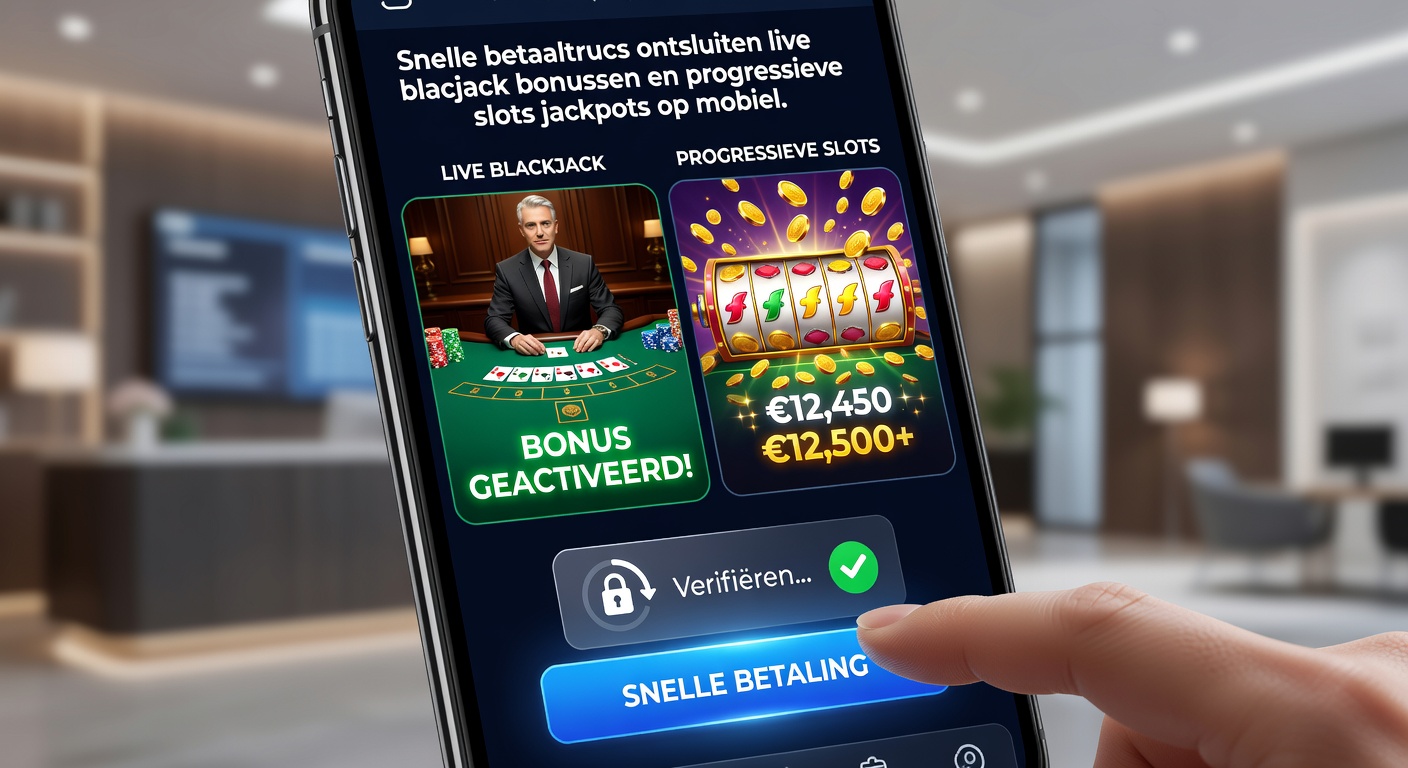 Grafiek met stijgende lijnen van mobiele transacties en jackpot uitbetalingen, naast een mobiel scherm met slots jackpot teller