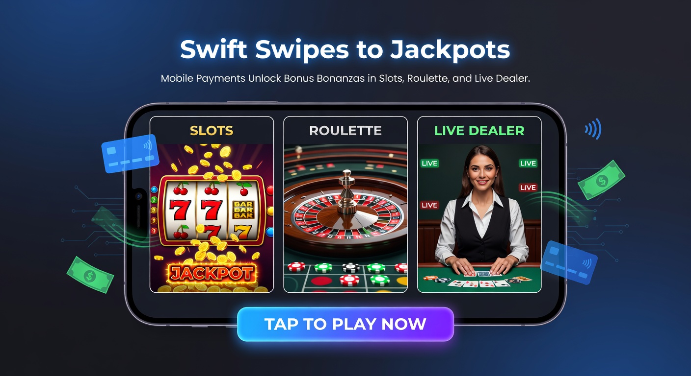 Live dealer roulette-tafel op een mobiel scherm met een swipe-betaaloverlay en vallende bonusmunten